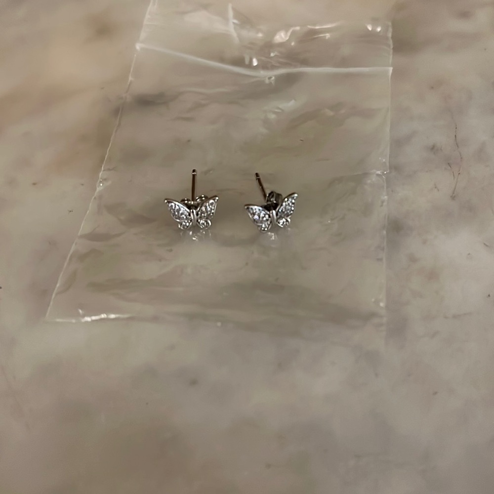 Sterling Silver Butterfly 🦋 Earrings-.5”